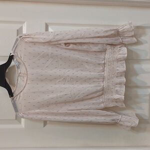 Crescent and Willough Women's Ivory Vintage Style Top Sheer Size Small
